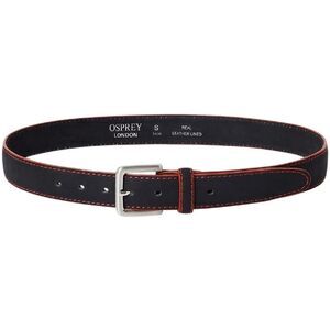 London Dickens Leather Belt / Black/Red